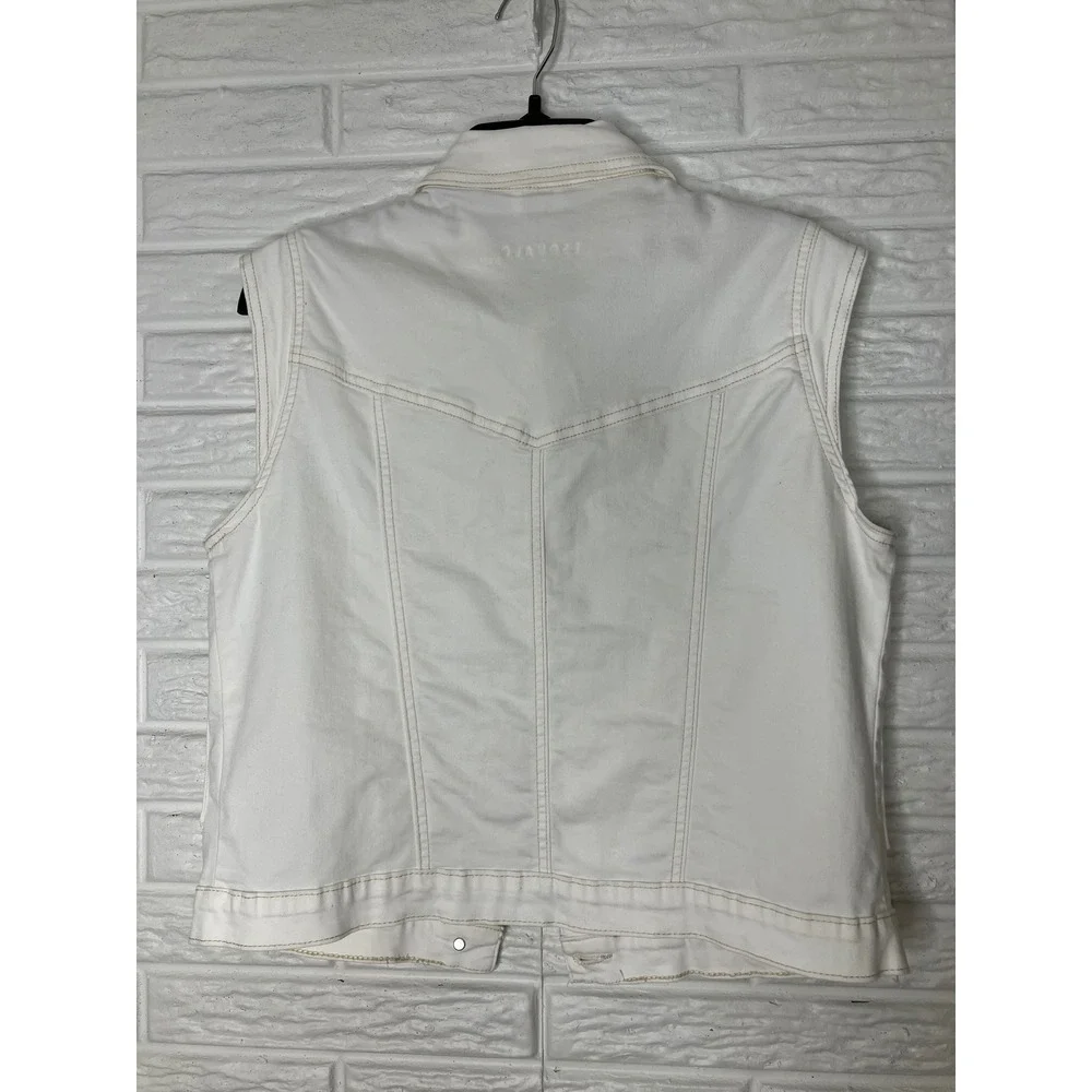 Esqualo Giselle Gilet white denim vest women's‎ size 6 western trendy modern